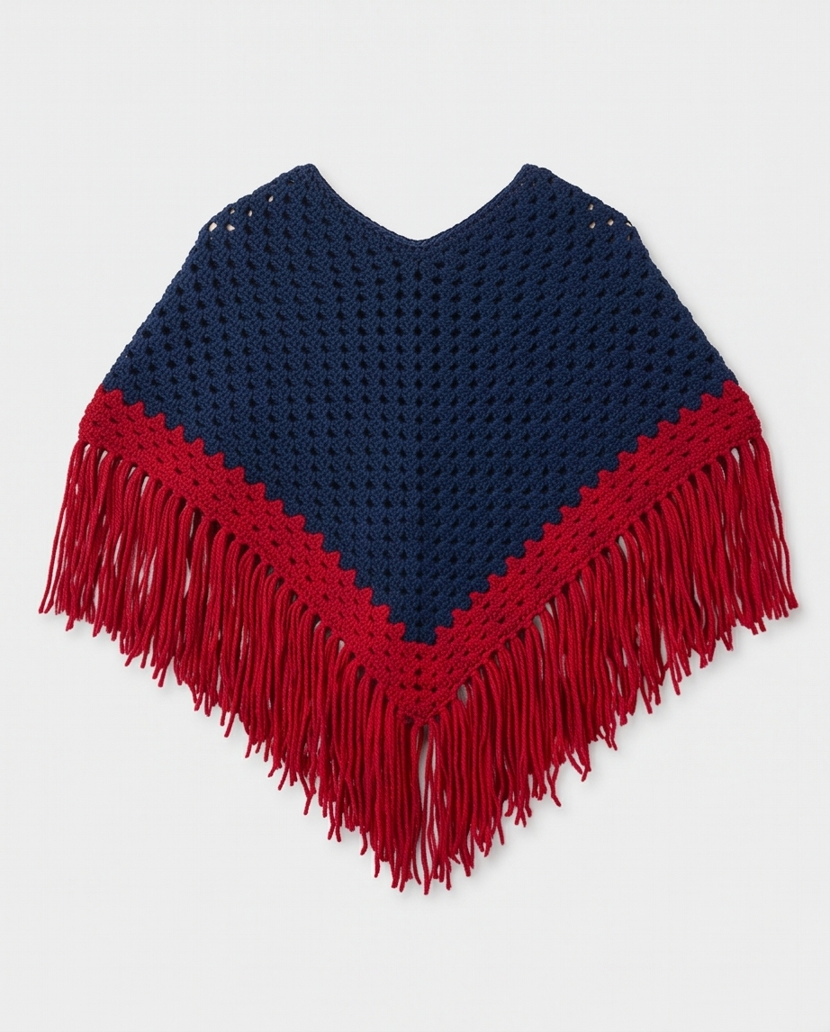 Navy Kids Poncho