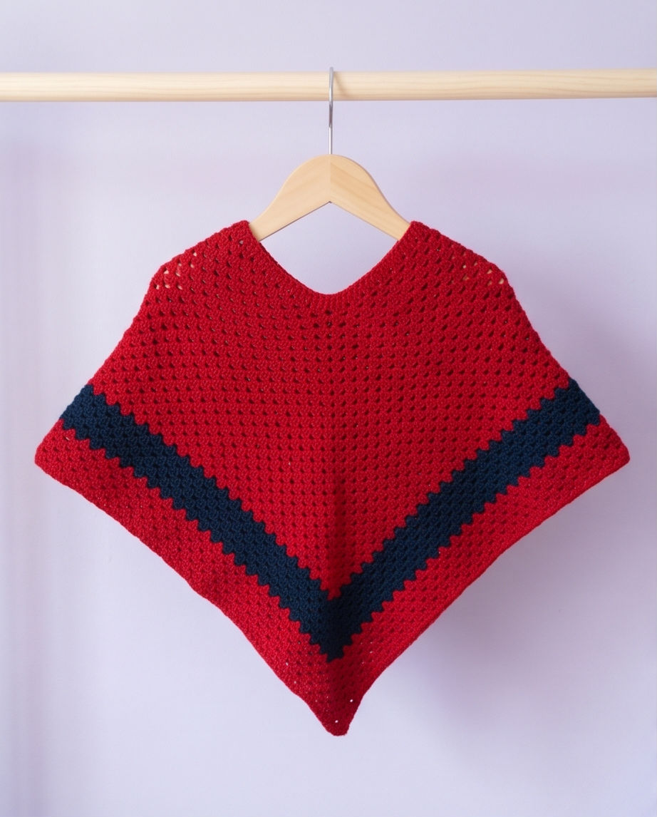 Burgundy Night Kids Poncho